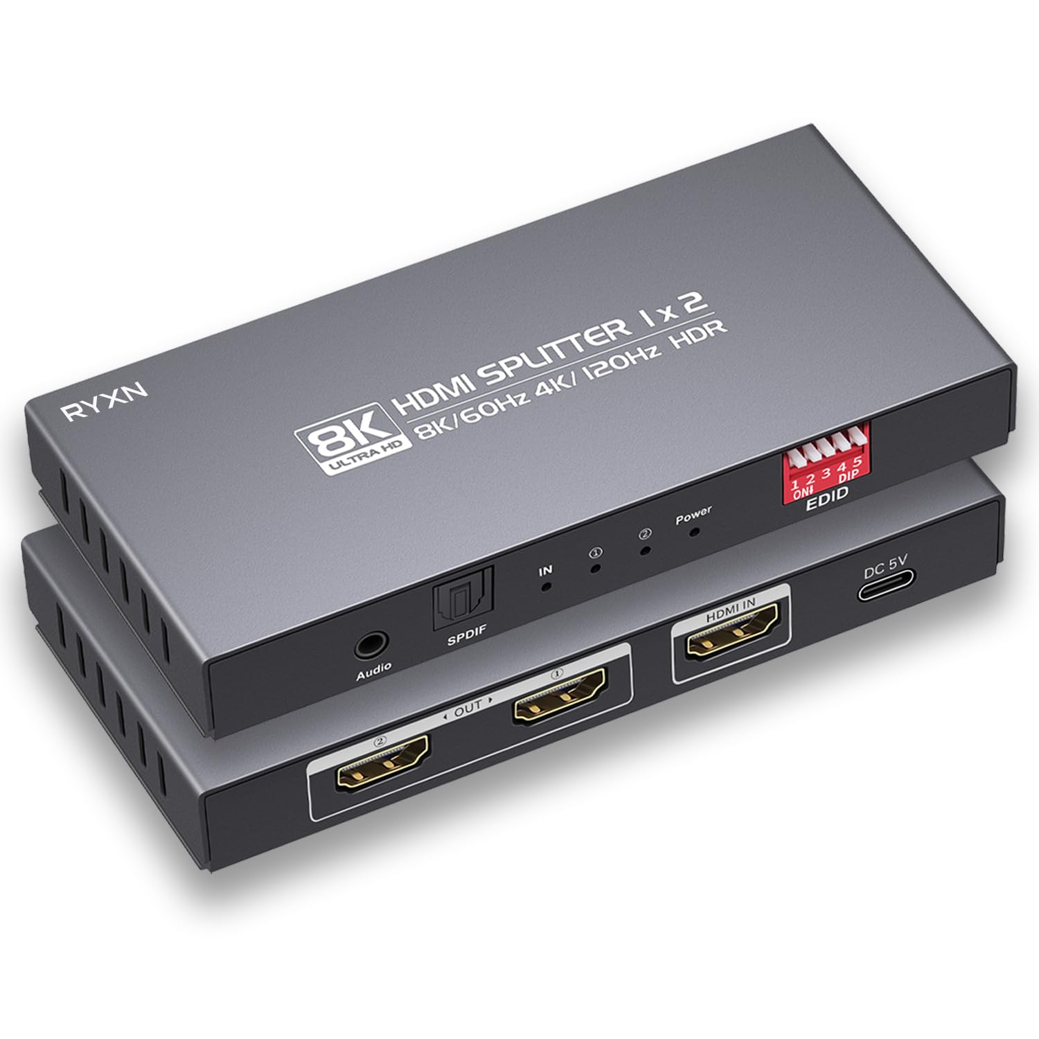 Amazon | 8K HDMIスプリッター 1イン2出力 1x2 HDMIスプリッター